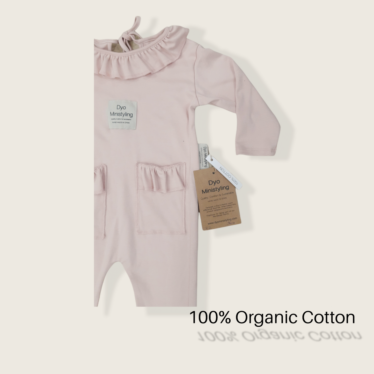 Mono infantil rosa/ Diseño sostenible y ecológico/ Moda infantil