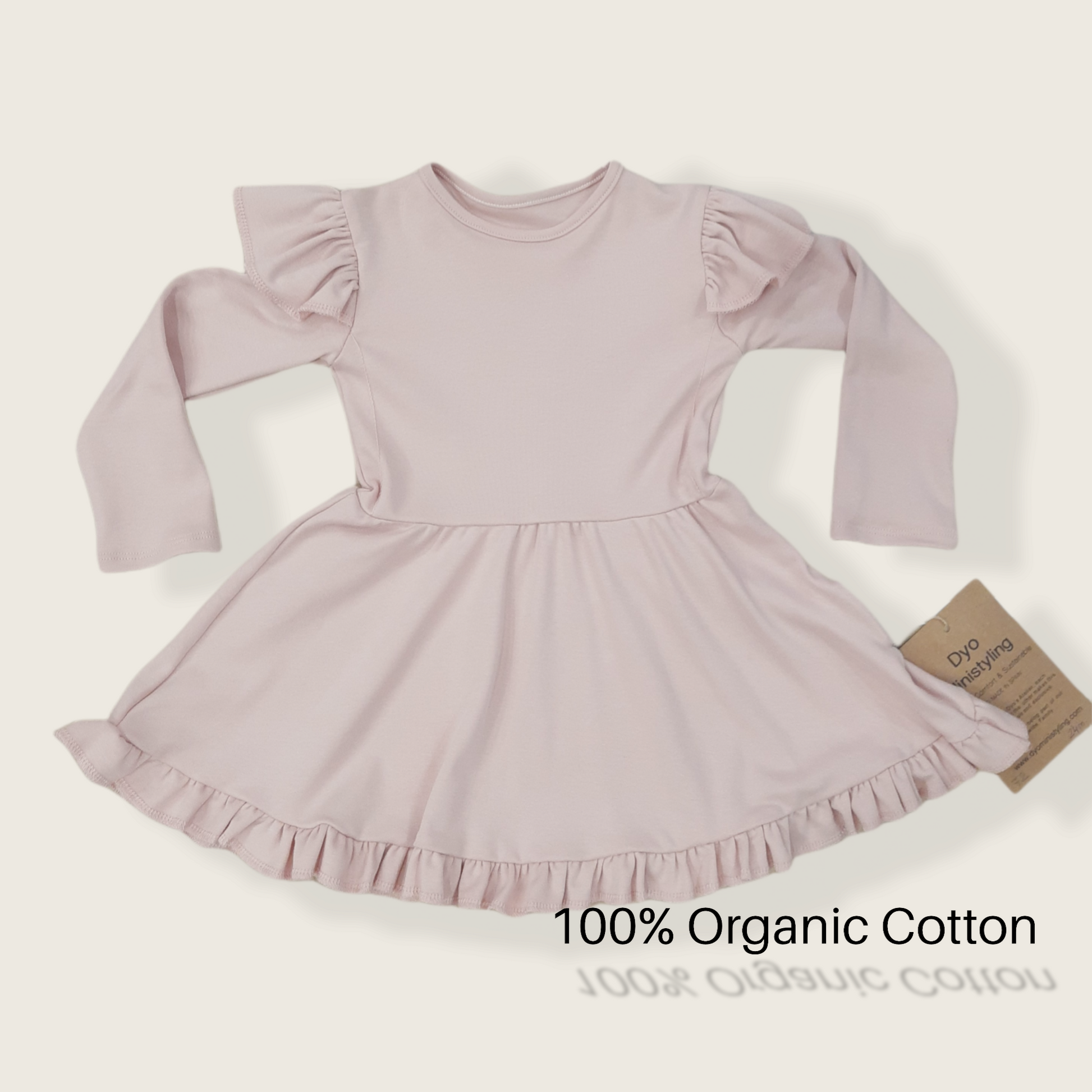 Vestido infantil rosa/ Diseño sostenible y ecológico/ Moda infantil